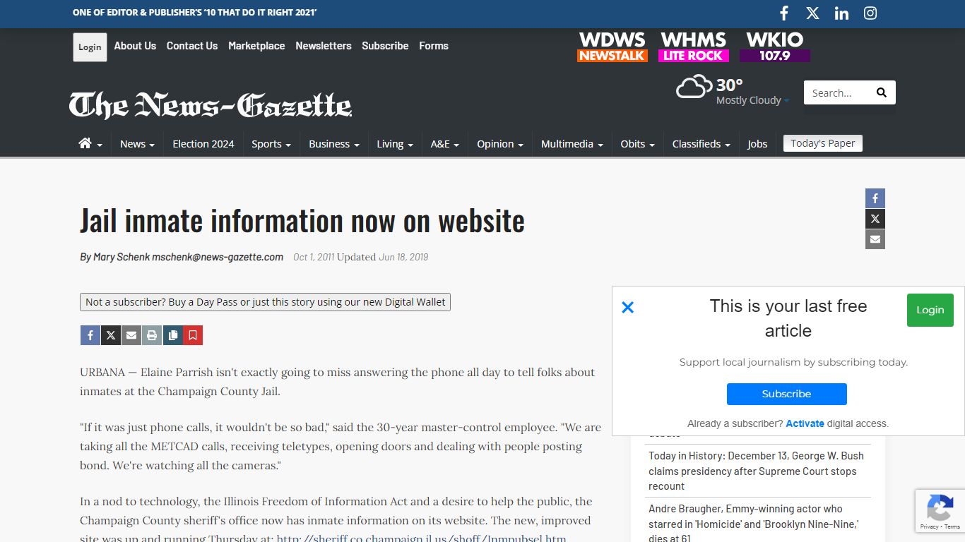 Jail inmate information now on website | News | news-gazette.com